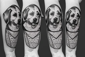 Dog with a pizza tattoo idea