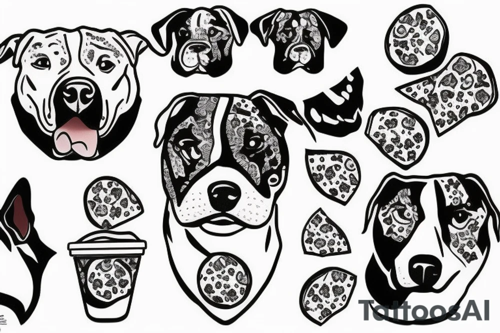 Pitbull with a pizza tattoo idea