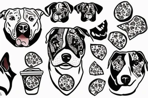 Pitbull with a pizza tattoo idea