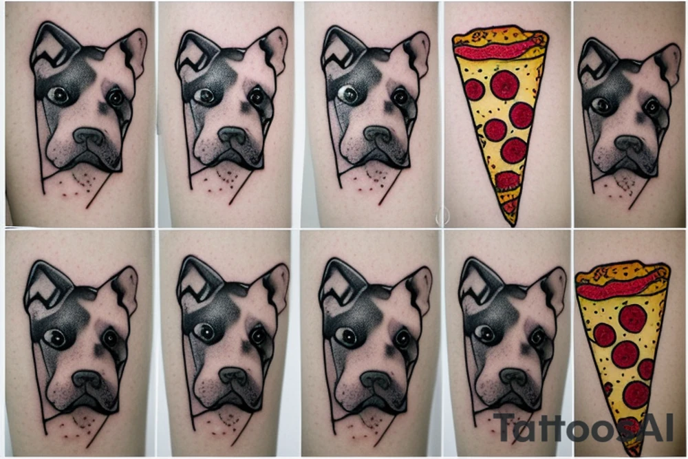 Pitbull with a pizza tattoo idea