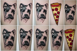 Pitbull with a pizza tattoo idea