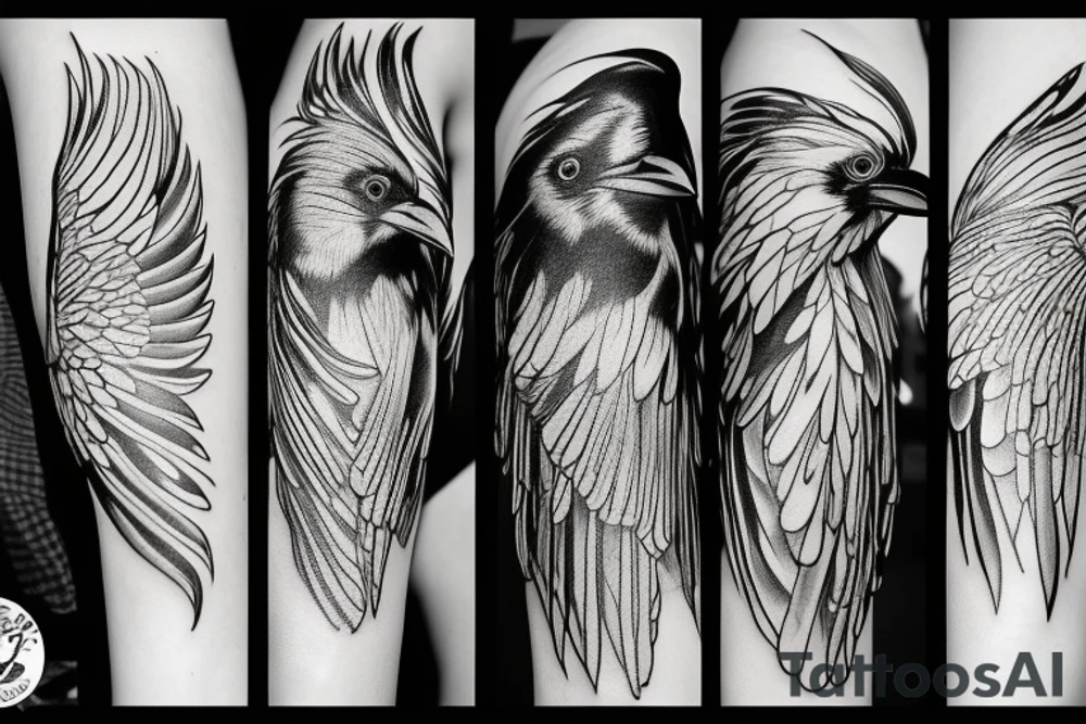 Black raven tattoo idea