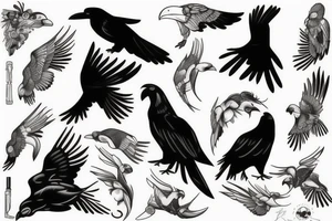 Black raven tattoo idea