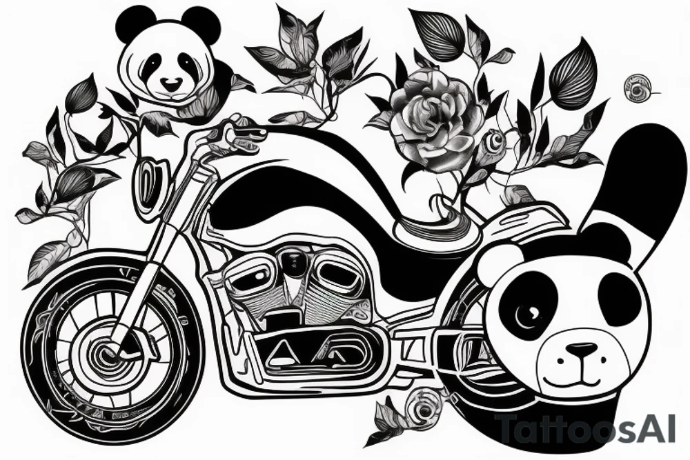 Panda, racing q bike tattoo idea