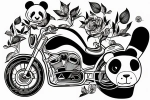 Panda, racing q bike tattoo idea