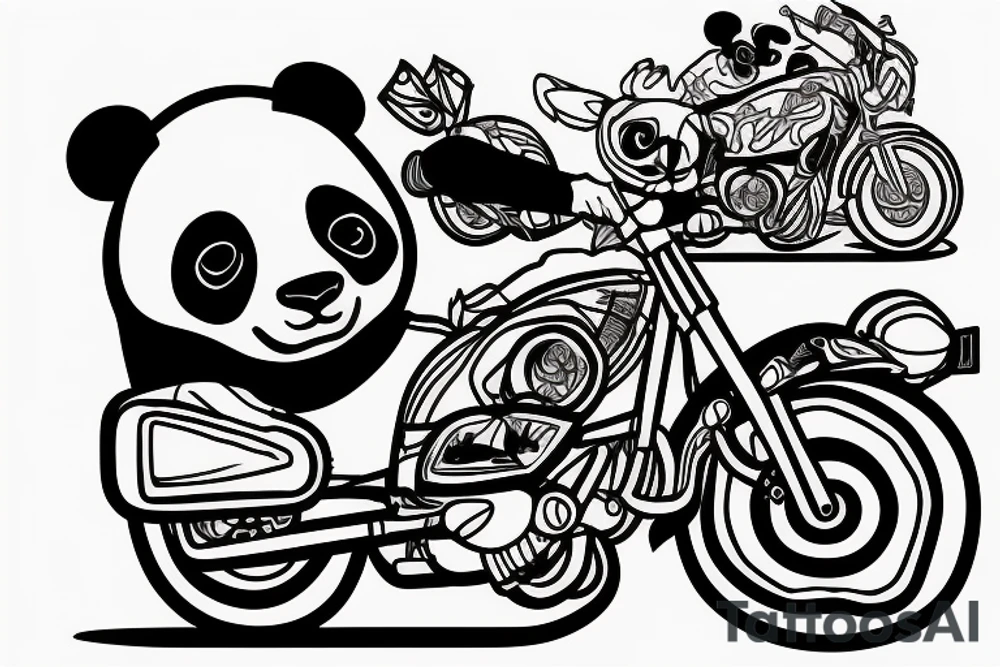 Panda, racing q bike tattoo idea