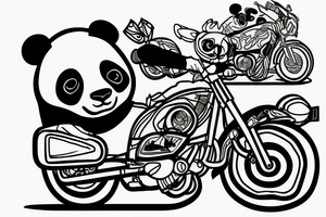 Panda, racing q bike tattoo idea