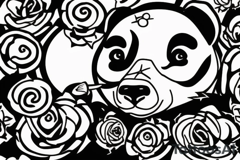 Panda, racing a cycle tattoo idea