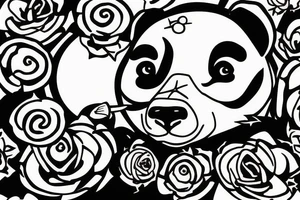 Panda, racing a cycle tattoo idea