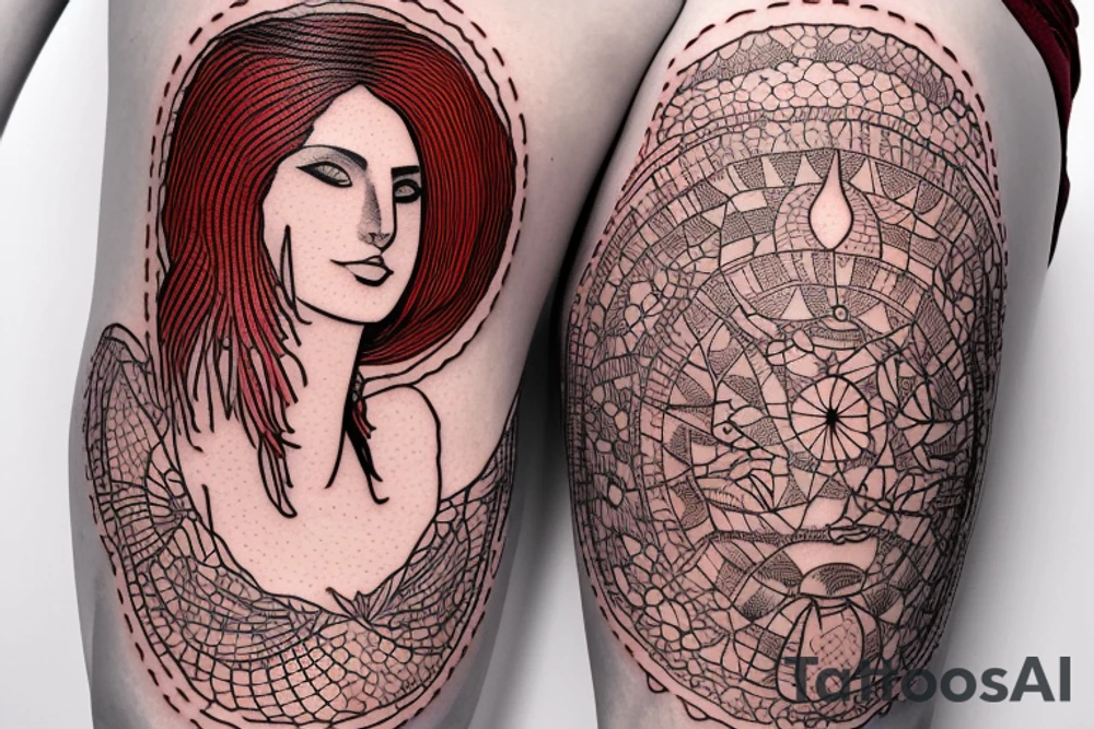 Mary Magdalene holding red egg tattoo idea