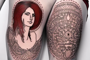 Mary Magdalene holding red egg tattoo idea