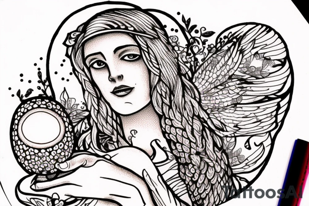 Mary Magdalene holding red egg tattoo idea