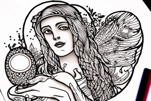 Mary Magdalene holding red egg tattoo idea