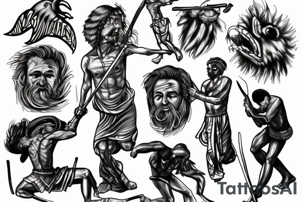 David fighting goliath tattoo idea