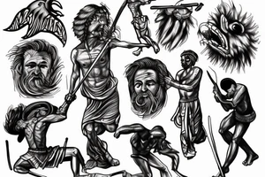 David fighting goliath tattoo idea