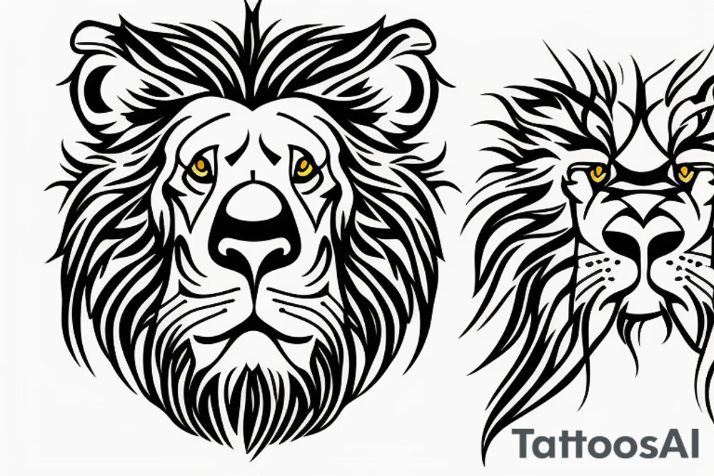 3 English lions tattoo idea