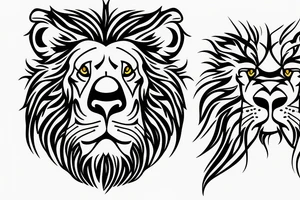 3 English lions tattoo idea