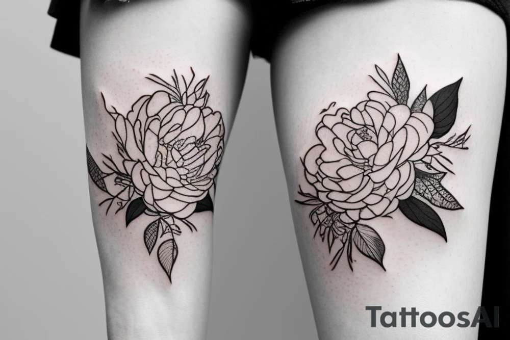 peonies integrated with vines and an old swingset tattoo idea