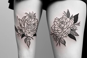 peonies integrated with vines and an old swingset tattoo idea