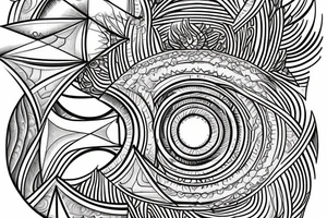 Fire, water, sacred geometry tattoo idea