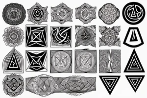 Fire, water, sacred geometry, triangle tattoo idea