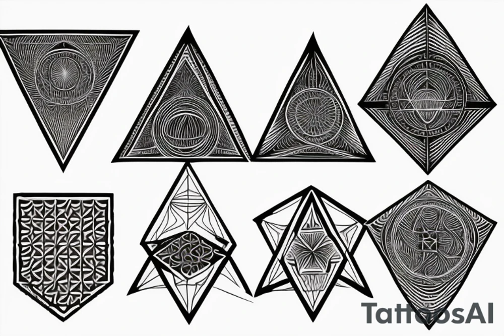 Fire, water, sacred geometry, triangle tattoo idea