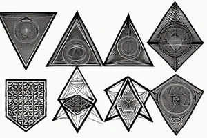 Fire, water, sacred geometry, triangle tattoo idea