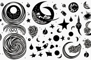 Moon with cancer and vagvisir tattoo idea