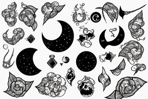 Moon with cancer and vagvisir tattoo idea