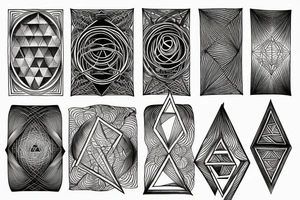 Fire, water, sacred geometry, triangle tattoo idea