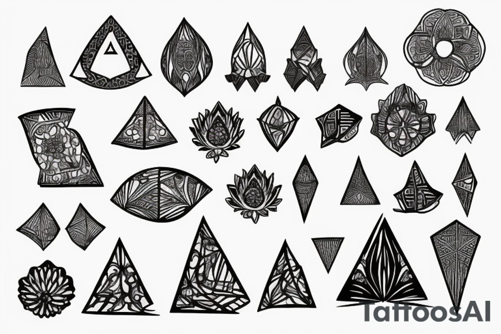 lotus with pyramid tattoo idea