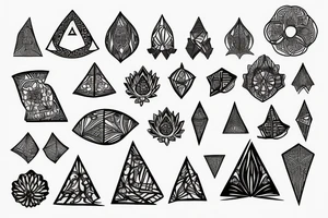 lotus with pyramid tattoo idea