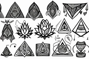 lotus with pyramid tattoo idea