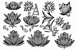 lotus with pyramid tattoo idea