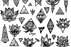lotus with pyramid tattoo idea
