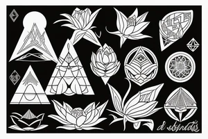 lotus with pyramid tattoo idea