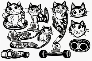 A cat on a skateboard tattoo idea
