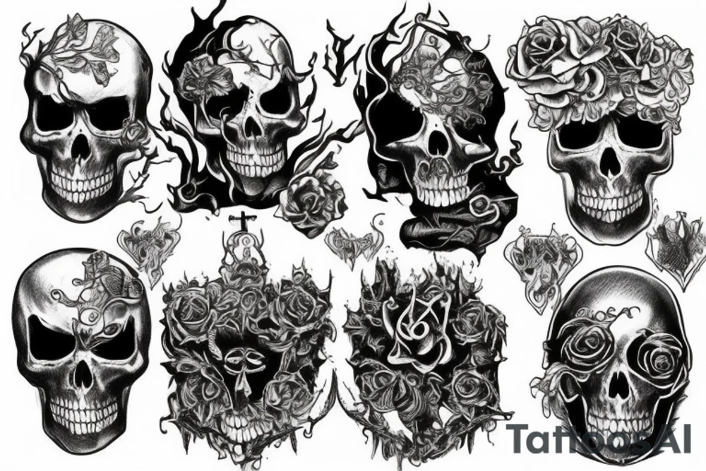 Burning gothic church tattoo idea