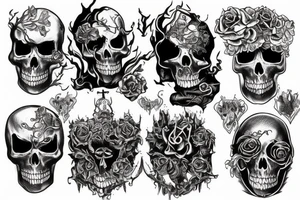Burning gothic church tattoo idea