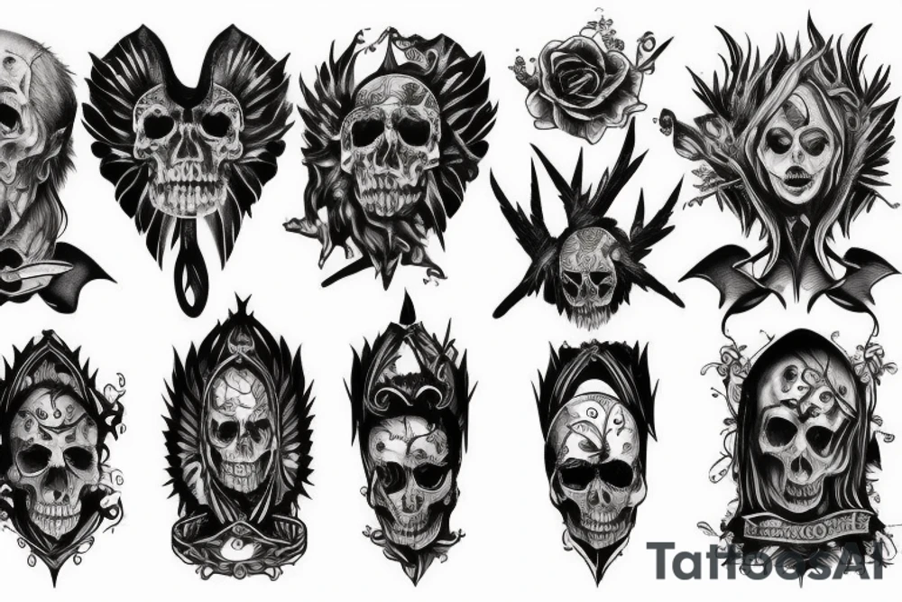 Burning gothic church tattoo idea