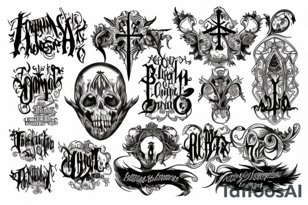 Burning gothic church tattoo idea