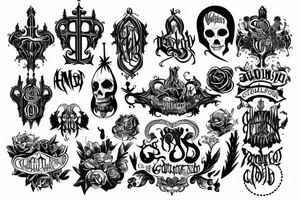 Burning gothic church tattoo idea