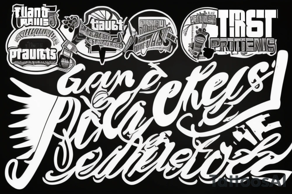 Text ,,Trust the process,,  , grand theft auto font , grafiti tattoo idea
