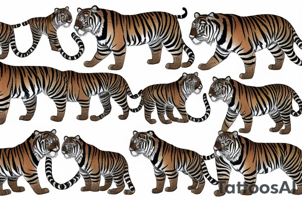 Indian magical tiger tattoo idea
