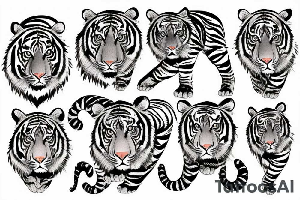 Indian magical tiger tattoo idea