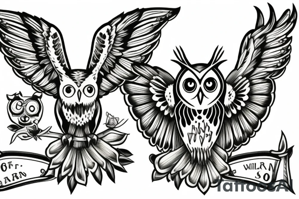 Williamson Family Crest with 
 an Owl, a butter fly and kangaroo tattoo idea