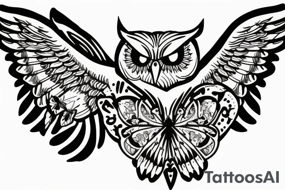 Williamson Family Crest with 
 an Owl, a butter fly and kangaroo tattoo idea