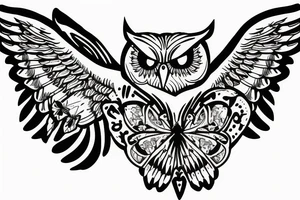 Williamson Family Crest with 
 an Owl, a butter fly and kangaroo tattoo idea