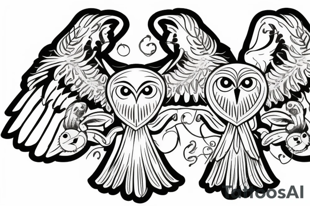 Williamson Family Crest with 
 an Owl, a butter fly and kangaroo on the shield tattoo idea