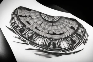 Warrior tattoo on the Colosseum tattoo idea